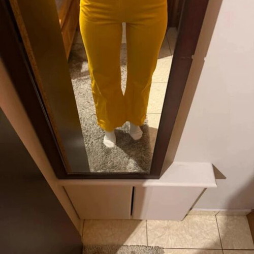 Marphils high-waisted yellow pants like new, size M