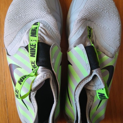 Nike slip-on athletic shoes used, size 40, gray and green