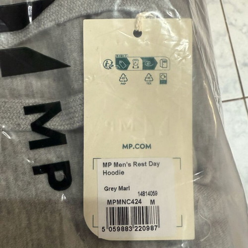 MyProtein MP Men’s Rest Day Set Hoodie and Jogger Grey Marl Size M New
