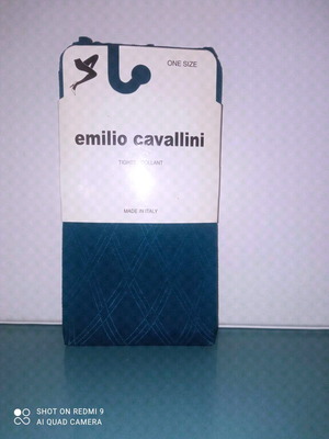 Emilio Cavallini tights new, peacock color with geometric pattern