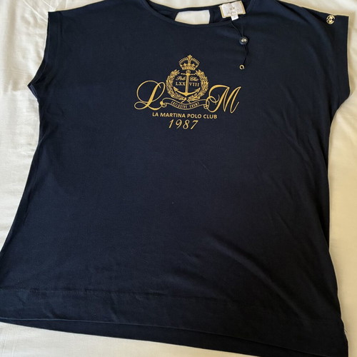 La Martina T Shirt new, size M L, blue
