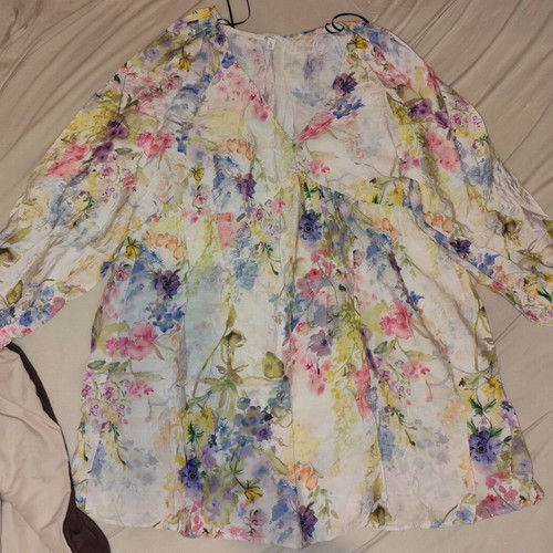 Linen balloon dress H&M like new, multicolor, size L