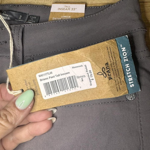 prAna Briann Womens Jeans Size 2 Tall 33” Inseam Mid Rise Moonrock New