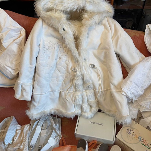 Baby christening clothes for girl up to 1.5 years used, set