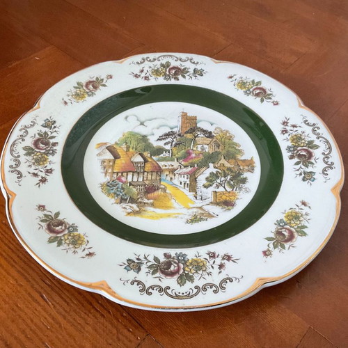 Ascot by Wood and Sons ironstone plate, 1950s antique wall decoration