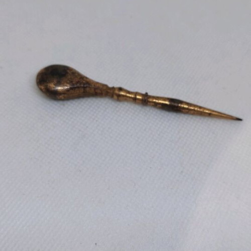 Antique gilded sewing awl used, 19th century