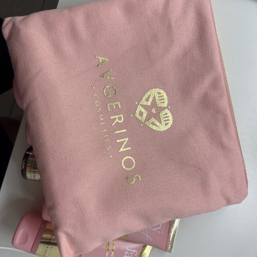 Avgerinos Fairy Dust skincare set with pink pouch
