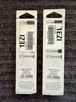 Κορδόνια Famaco μαύρα 120 cm, σετ 2 τεμ.