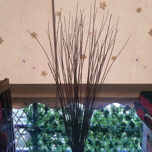 Wooden decorative branches like new, height 1.80 m, set of 3