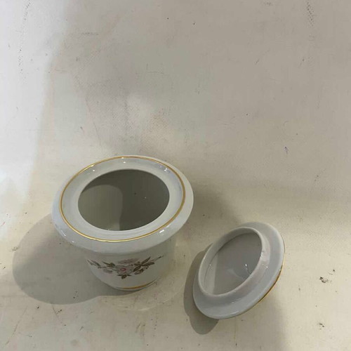 ĆMIELÓW porcelain sugar bowl vintage used, 12x12, made in Poland