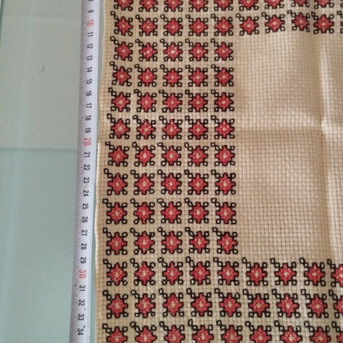 Handmade embroidered table runner 66x40 cm, new, cross-stitch