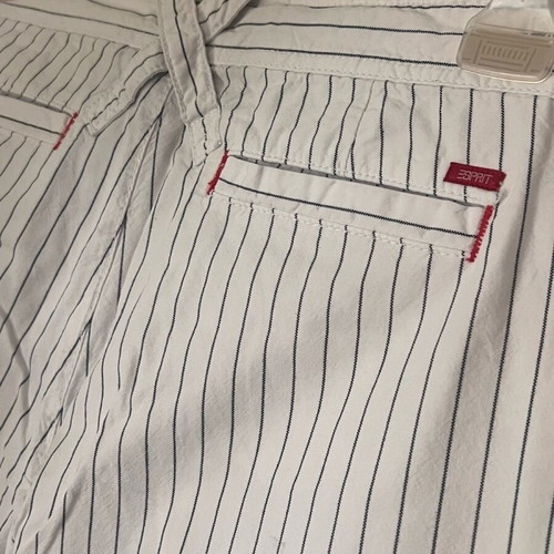 Esprit cotton white striped pants size 38 M like new