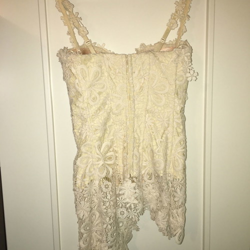 Zinas bustier ivory guipure used with removable straps size M/L