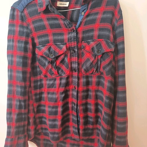 Zadig & Voltaire checked shirt used, size Small, blue and red
