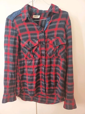 Zadig & Voltaire checked shirt used, size Small, blue and red