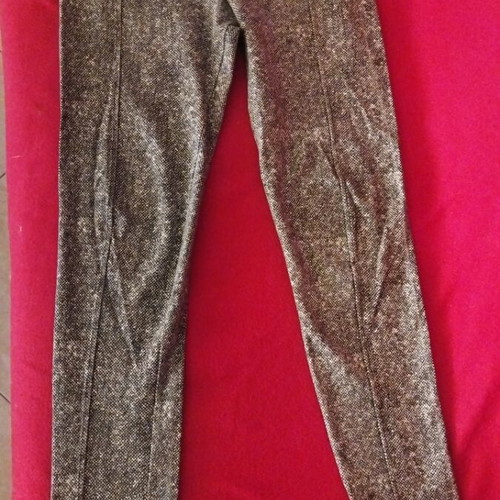 Elastic fitted pants size M like new, white and gray