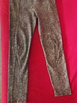 Elastic fitted pants size M like new, white and gray
