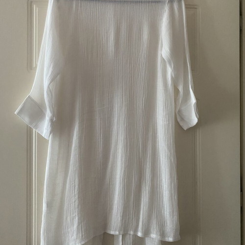 White Long Shirt Tunic Plissé used, size XS
