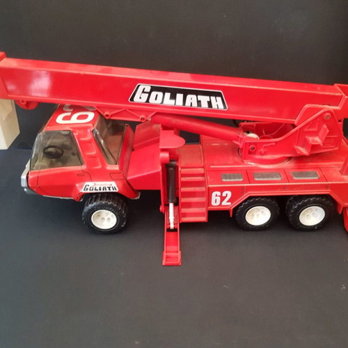 Goliath collectible fire truck toy used, French with folding ladder
