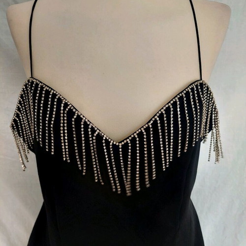 zara black mini dress with rhinestones Celina Buttoned Knit Mini Dress Black
