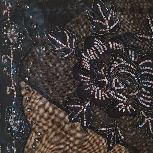Scarf like new black evening embroidered with beads Toi&Moi