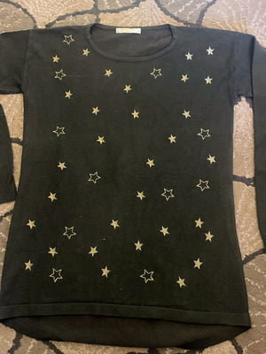 Mosnova long khaki pullover with stars, S/M