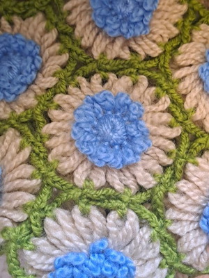 Handmade knitted tablecloths and blankets like new