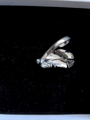 Swarovski δαχτυλίδι Feather ανοιχτό, ασημί