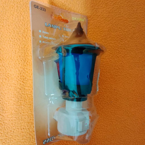 Night light new blue with switch for socket