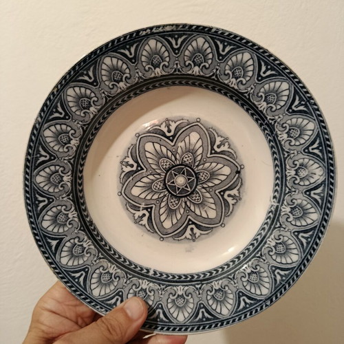 Italia deep French plate Sarreguemines 1880-1918