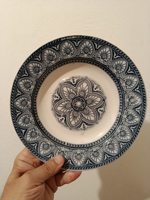 Italia deep French plate Sarreguemines 1880-1918