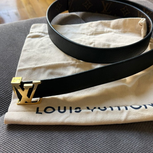 Louis Vuitton belt double combo, like new, black and beige leather