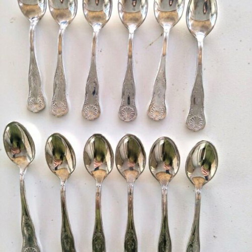 Vintage silver-plated Kings Pattern cutlery set, 50 pieces