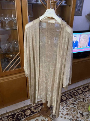 On Line knitted tunic cardigan one size gold like new