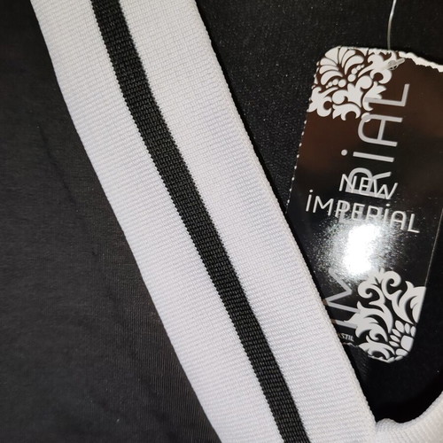 Short blouse v neck New Imperial black and white, size XL