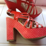 Red sandals size 40 used with 12 cm heel