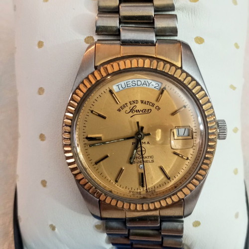West End Watch Automatic Swiss Made President 25 Jewels vintage men's watch