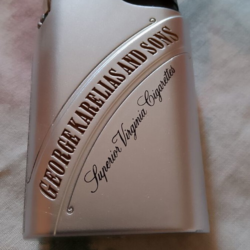 George Karelias & Sons metal lighter new, Superior Virginia Cigarettes