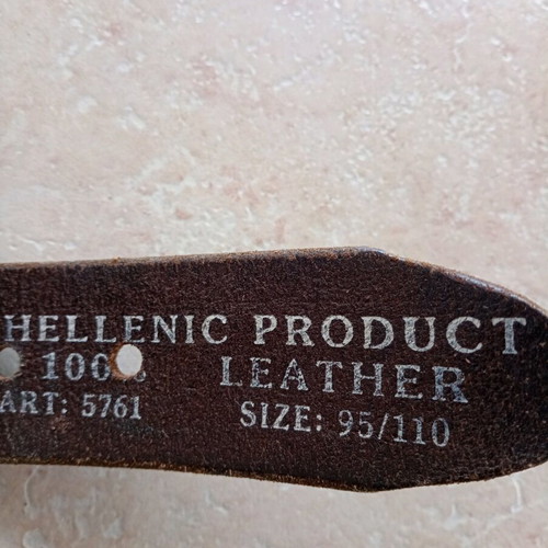 Leather handmade belt like new, brown, size 95