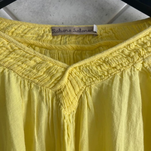 Rabens Saloner yellow cotton oversized dress tunic, S