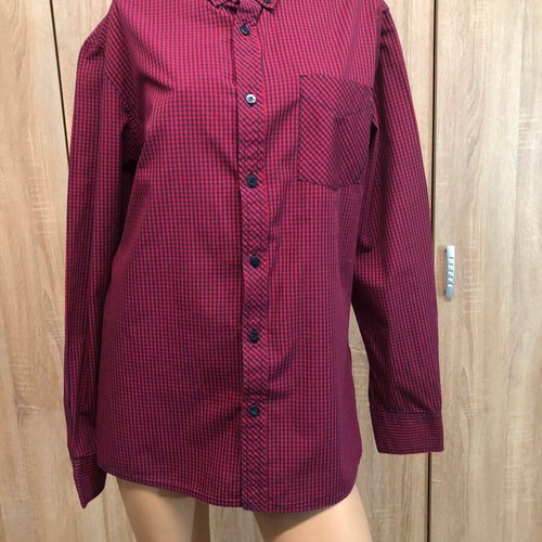 Fishbone Shirt new, size L, burgundy and black