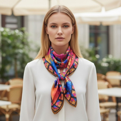 Lanvin Paris Vintage Silk Floral Square Scarf like new
