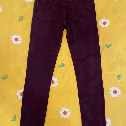 Zara jeans used, slim fit, burgundy, size M