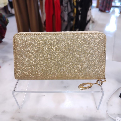 Women's gold glitter wallet new for night-out occasions