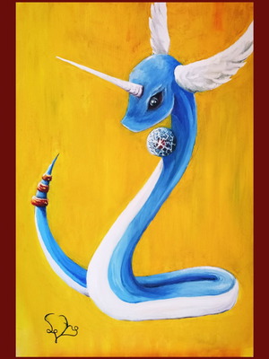 Dragonair, принт 50*70, масло върху платно