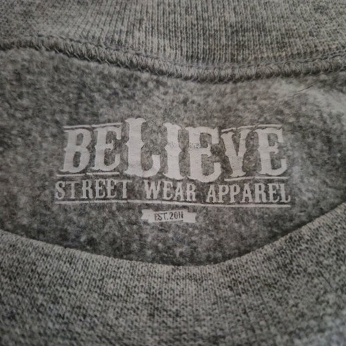 Believe sweatshirt without hood like new, size L, black and gray