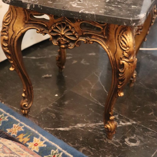 Vintage Table With Marble In Louis XV Style Like New