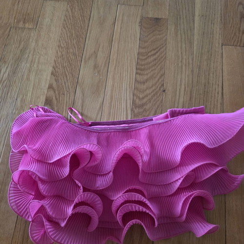 ZARA pink top with pleated ruffles, size XS