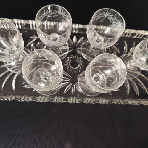 Vintage crystal liqueur glasses, set of 6
