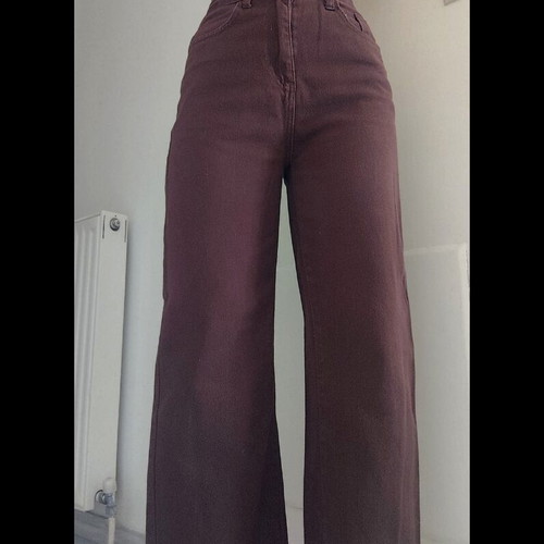 Shein high-waisted brown denim jeans, petite collection, XS